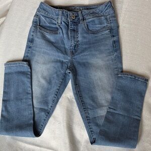 American Eagle Outfitters Super Stretch Blue High Rise Jeggings